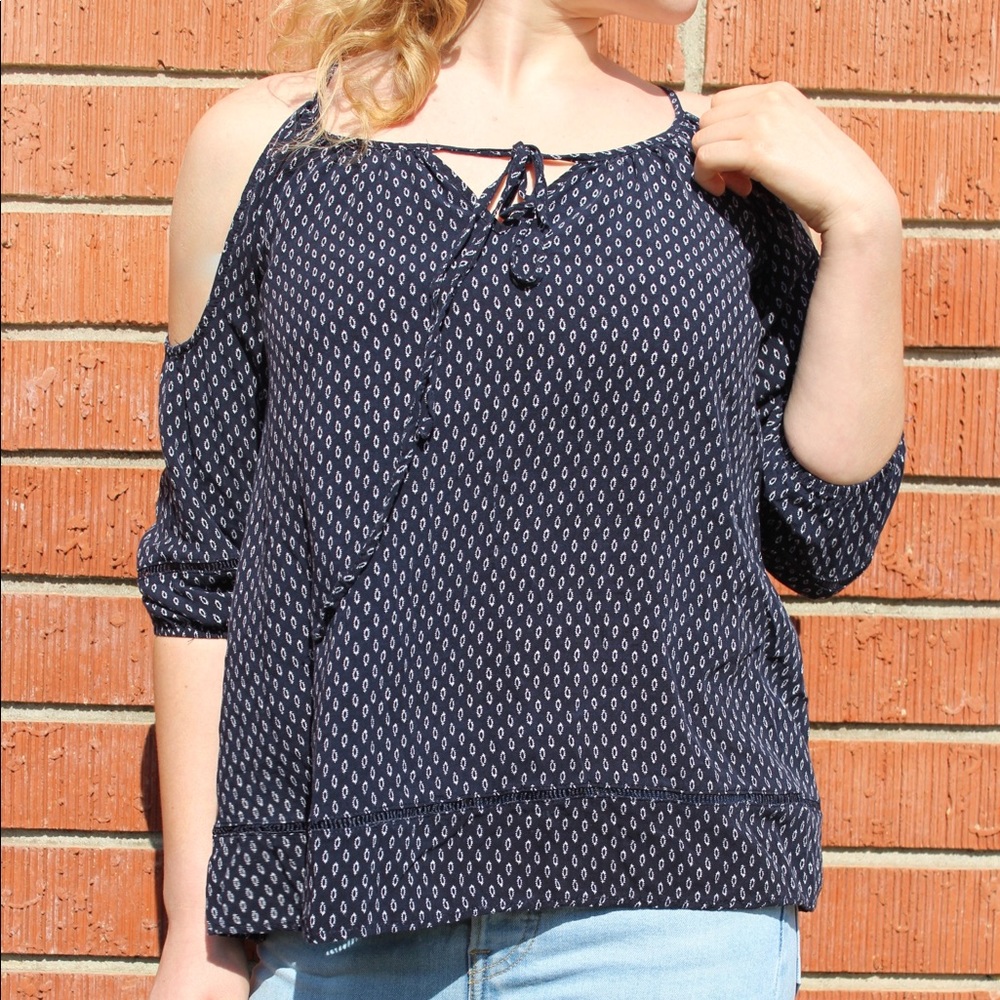 Bohemian Navy Blue Paisley Top
